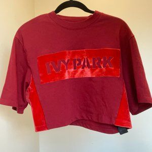 Red velvet Ivy Park cropped t-shirt - Size M